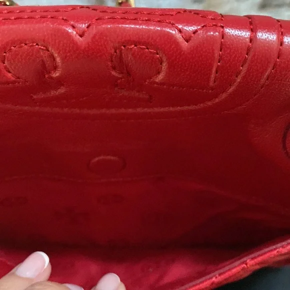 Tory Burch Red leather bag with gold chain - Picture 8 of 8